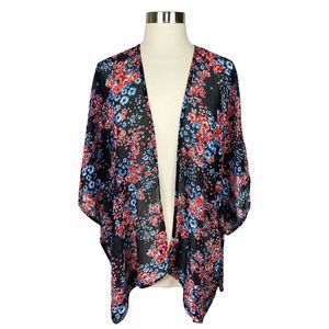 Almost Famous Open Front Floral Lace Cardigan - Size Medium